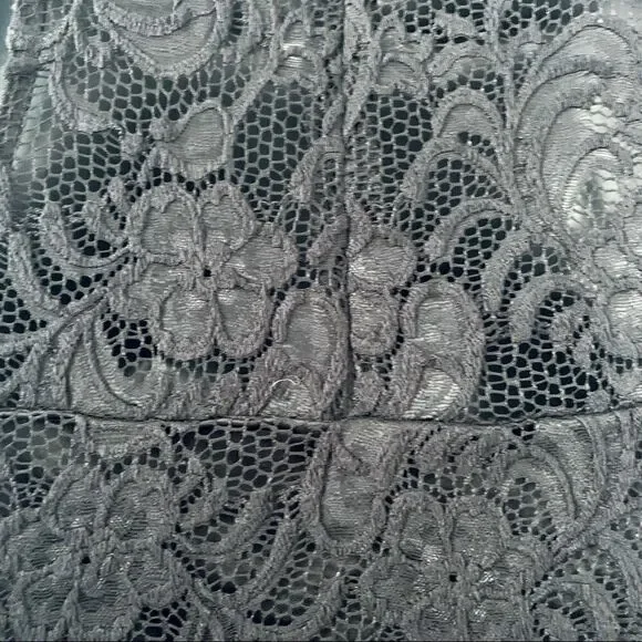 Ambiance Black Lace Overlay Midi Dress Size Small - Picture 10 of 15
